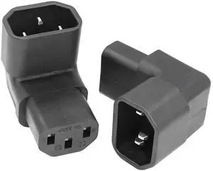 IEC 320 Male C14 to 90 Degree UP Right Angled C13 Power Extension Adapter, 2Pcs IEC 320 Male C14 to 90 Degree UP Right Angled C13 Power Extension Adapter, 2Pcs