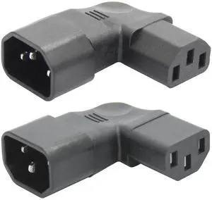 1Pair 90 Degree IEC 320 C14 Male to C13 Female Converter Adapter, Left & Right Angle Extension Connector Plug 10A 250V, for Monitor, Computer, PDU Chassis, Printer etc - 2Pcs 1Pair 90 Degree IEC 320 C14 Male to C13 Female Converter Adapter, Left & Right Angle Extension Connector Plug 10A 250V, for Monitor, Computer, PDU Chassis, Printer etc - 2Pcs