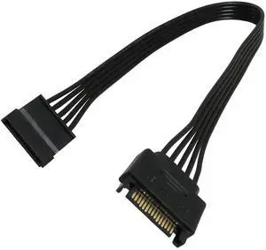 SATA Power Extension Cable 11.8Inch Black 15Pin SATA Male to Female Extender Cable Adapter for HDD Hard Drive SATA Power Extension Cable 11.8Inch Black 15Pin SATA Male to Female Extender Cable Adapter for HDD Hard Drive