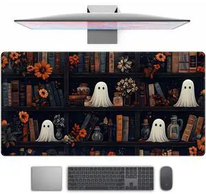 Cute Ghost Desk Mat Dark Vintage Large Mouse Pad Gaming Black Mouse Pad XXL Large Gaming Mousepad Desk Mat for Desktop Office Computer Laptop Keyboard and Mouse Mat - 31.5 X 15.7 in Desktop Protector Cute Ghost Desk Mat Dark Vintage Large Mouse Pad Gaming Black Mouse Pad XXL Large Gaming Mousepad Desk Mat for Desktop Office Computer Laptop Keyboard and Mouse Mat - 31.5 X 15.7 in Desktop Protector