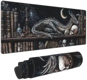 Mystical Dragon Mouse Pad 31.5 X 11.8 Inch Big Desk Rubber Base Stitched Edges Keyboard Pad XXL Mouse Mat for Home Game and Office Mystical Dragon Mouse Pad 31.5 X 11.8 Inch Big Desk Rubber Base Stitched Edges Keyboard Pad XXL Mouse Mat for Home Game and Office