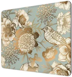 Mouse Pad, 30% Thicker Retro Flower Bird Theme Computer Pad, Anti-Slip Rubber Mouse Mat with Stitched Edges for Gaming, Office, Laptop, PC, Women, 8" x 10" Thick 5 mm, Bird Illustration Mouse Pad, 30% Thicker Retro Flower Bird Theme Computer Pad, Anti-Slip Rubber Mouse Mat with Stitched Edges for Gaming, Office, Laptop, PC, Women, 8" x 10" Thick 5 mm, Bird Illustration