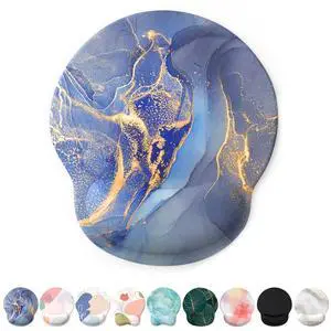 Mouse Pad with Wrist Rest, Comfortable Computer Mousepad with Gel Wrist Support Smooth Surface and Non-Slip PU Base for Pain Relief, Laptop, Office & Home (Golden Quicksand Marble) Mouse Pad with Wrist Rest, Comfortable Computer Mousepad with Gel Wrist Support Smooth Surface and Non-Slip PU Base for Pain Relief, Laptop, Office & Home (Golden Quicksand Marble)