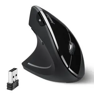 PERIMICE-713L, Wireless Ergonomic Left Handed Vertical Mouse, 6 Buttons Design, 3 Level DPI, Black, Medium PERIMICE-713L, Wireless Ergonomic Left Handed Vertical Mouse, 6 Buttons Design, 3 Level DPI, Black, Medium