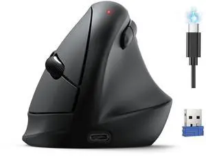 Ergonomic Mouse, Wireless Bluetooth Vertical Mouse (BT5.3/3.0 & 2.4G) Rechargeable 4800 DPI Optical Mouse with 6 Adjustable DPI, Quiet Clicks, USB A Receiver, 6 Buttons - Wide Compatibility Ergonomic Mouse, Wireless Bluetooth Vertical Mouse (BT5.3/3.0 & 2.4G) Rechargeable 4800 DPI Optical Mouse with 6 Adjustable DPI, Quiet Clicks, USB A Receiver, 6 Buttons - Wide Compatibility