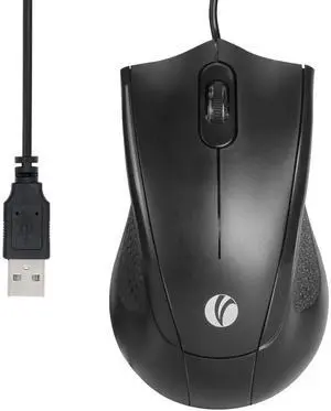 Wired USB Mouse with 6-Foot Cord, 1200 DPI, Right or Left Hand Use, Ergonomic Design, Black Wired USB Mouse with 6-Foot Cord, 1200 DPI, Right or Left Hand Use, Ergonomic Design, Black