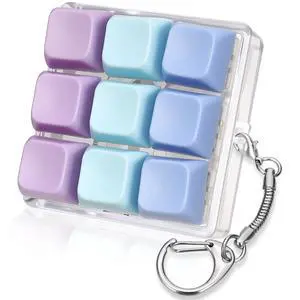 Keyboard Fidget Toy, 9-in- 1 Keyboard Keychain Push Bubble Sensory Fidget Toys, Anxiety and Stress Relief Gifts for Children Adults Friends (Purple and Blue) Keyboard Fidget Toy, 9-in- 1 Keyboard Keychain Push Bubble Sensory Fidget Toys, Anxiety and Stress Relief Gifts for Children Adults Friends (Purple and Blue)