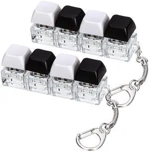 2 PCS Keyboard Fidget Toy, 4-in-1 Keyboard Button Clicker Keychain, Push Bubble Sensory Fidget Toys for Kids Adults to Relief Pass Time (Black White) 2 PCS Keyboard Fidget Toy, 4-in-1 Keyboard Button Clicker Keychain, Push Bubble Sensory Fidget Toys for Kids Adults to Relief Pass Time (Black White)