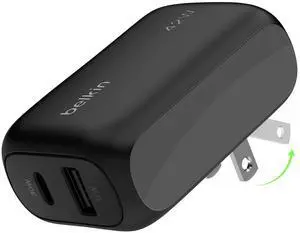 Dual Port Charger Block 42W, USB-C + USB-A Charger Super Fast Charging - Samsung Galaxy S26, Apple iPhone 17, Air, Pro, Pro Max, iPad, AirPods, Apple Watch, Nintendo Switch 2 & More - Black Dual Port Charger Block 42W, USB-C + USB-A Charger Super Fast Charging - Samsung Galaxy S26, Apple iPhone 17, Air, Pro, Pro Max, iPad, AirPods, Apple Watch, Nintendo Switch 2 & More - Black
