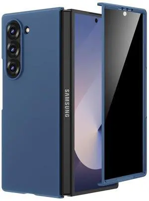 for Samsung Z Fold 6 Case, with Privacy Tempered Glass Screen Protector & Support Wireless Charging Protective Phone Cover for Samsung Galaxy Z Fold 6 5G (Blue) for Samsung Z Fold 6 Case, with Privacy Tempered Glass Screen Protector & Support Wireless Charging Protective Phone Cover for Samsung Galaxy Z Fold 6 5G (Blue)