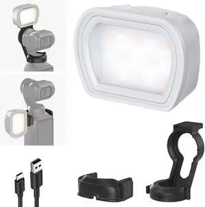 Basics Magnetic Auxiliary Light Compatible with DJI OSMO Pocket 3 Gimbal Cam Creator Combo, 1.3W USB C Rechargeable Plastic Mini LED Fill Light Attachment for Selfie Vlog Video Recording, M21 Basics Magnetic Auxiliary Light Compatible with DJI OSMO Pocket 3 Gimbal Cam Creator Combo, 1.3W USB C Rechargeable Plastic Mini LED Fill Light Attachment for Selfie Vlog Video Recording, M21