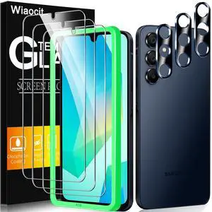 Pack Tempered Glass Screen Protector for Samsung Galaxy A16 5G with 3 Pack Camera Lens Protector, 9H Hardness, Bubble Free, Case Friendly Pack Tempered Glass Screen Protector for Samsung Galaxy A16 5G with 3 Pack Camera Lens Protector, 9H Hardness, Bubble Free, Case Friendly