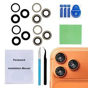 2 Sets OEM Back Rear Camera Lens Glass Replacement Compatible with iPhone 17 Pro and iPhone 17 Pro Max with pre-Installed Adhesive and Reparing Toolkit 2 Sets OEM Back Rear Camera Lens Glass Replacement Compatible with iPhone 17 Pro and iPhone 17 Pro Max with pre-Installed Adhesive and Reparing Toolkit