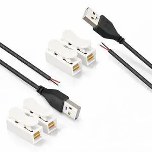 USB Pigtail Cable USB Power Cable Wire with Wire Connectors,1.64ft 24AWG 2A 5V,DIY Repair Kit,Bare Wire Open End,Pure Copper,Black,2-Pack USB Pigtail Cable USB Power Cable Wire with Wire Connectors,1.64ft 24AWG 2A 5V,DIY Repair Kit,Bare Wire Open End,Pure Copper,Black,2-Pack