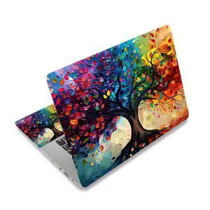 12.1-15.6 Inch Laptop Skin Decal, Universal Reusable Vinyl Laptop Cover Sticker, Waterproof Art Decal Protector in Colorful Tree 12.1-15.6 Inch Laptop Skin Decal, Universal Reusable Vinyl Laptop Cover Sticker, Waterproof Art Decal Protector in Colorful Tree