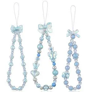 3 Pcs Phone Charms Strap Camera Charm Strap Pearl Beaded Butterfly Bow Flower Cute Phone Wrist Lanyard Bracelet for Camera Keychain Wallet Decor Back to School Gifts(Simple,Blue) 3 Pcs Phone Charms Strap Camera Charm Strap Pearl Beaded Butterfly Bow Flower Cute Phone Wrist Lanyard Bracelet for Camera Keychain Wallet Decor Back to School Gifts(Simple,Blue)
