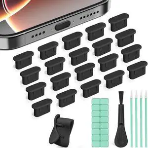 Silicone USB C Dust Plug,4-in-1 27 Pack Type C Anti Dust Plug Cleaning Tool Set,USB C Plug Cover Charging Port Protector for iPhone 15/16/17, Kindle, Samsung, One Plus, All USB C-Port Devices Silicone USB C Dust Plug,4-in-1 27 Pack Type C Anti Dust Plug Cleaning Tool Set,USB C Plug Cover Charging Port Protector for iPhone 15/16/17, Kindle, Samsung, One Plus, All USB C-Port Devices