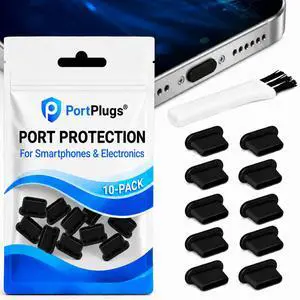 USB C Dust Plugs Keep Charging Ports Clean for iPhone 15 16 17, Kindle, Samsung, Pixel, MacBook and Android Devices | 10 Pack Port Cover Set with Cleaning Brush (Black) USB C Dust Plugs Keep Charging Ports Clean for iPhone 15 16 17, Kindle, Samsung, Pixel, MacBook and Android Devices | 10 Pack Port Cover Set with Cleaning Brush (Black)