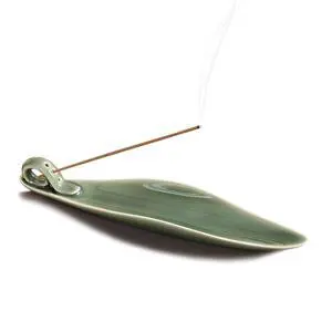 9" Length Incense Stick Holder with 3 Holes, White Porcelain Incense Tray Ash Cather for Spa, Meditation Room, Yoga, Home, Office (Green) 9" Length Incense Stick Holder with 3 Holes, White Porcelain Incense Tray Ash Cather for Spa, Meditation Room, Yoga, Home, Office (Green)
