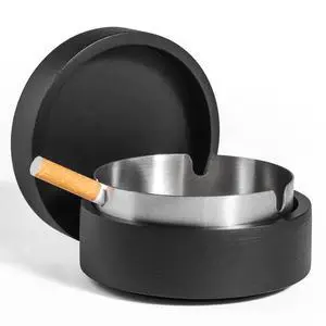 Cute Ashtrays for Cigarettes Ash Tray with Lid Wooden Ashtray with Stainless Steel Portable Decorative Ashtray Windproof Ashtray for Home,Patio,Office,Outdoors,Indoor,Parties (Black) Cute Ashtrays for Cigarettes Ash Tray with Lid Wooden Ashtray with Stainless Steel Portable Decorative Ashtray Windproof Ashtray for Home,Patio,Office,Outdoors,Indoor,Parties (Black)