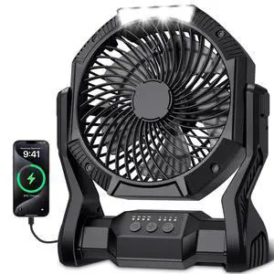 Portable Rechargeable Fan, 20000mAh Battery Powered Camping Fan with LED Light & Hook, 270° Adjustable, 4-Speed, 4H Timer Camping Essentials for Outdoor Tent Travel BBQ Car, Gifts for Men Dad Portable Rechargeable Fan, 20000mAh Battery Powered Camping Fan with LED Light & Hook, 270° Adjustable, 4-Speed, 4H Timer Camping Essentials for Outdoor Tent Travel BBQ Car, Gifts for Men Dad