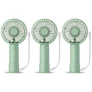 3 Pcs Mini Powerful Handheld Fan 3 Speed Personal Small Portable Rechargeable Fan with Base USB for Women Eyelash Makeup Office Travel Beach Indoor Outdoor (Sage Green) 3 Pcs Mini Powerful Handheld Fan 3 Speed Personal Small Portable Rechargeable Fan with Base USB for Women Eyelash Makeup Office Travel Beach Indoor Outdoor (Sage Green)