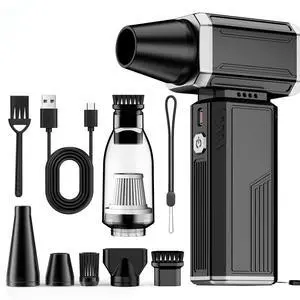 Electric Air Duster, Mini Vacuum Cleaner - 180000 RPM Turbo Fan 2-in-1 Compressed Air Duster & Vacuum Stepless Speed Adjustable for Dust Debris Removal Keyboards Electronics Home Auto Outdoor Use Electric Air Duster, Mini Vacuum Cleaner - 180000 RPM Turbo Fan 2-in-1 Compressed Air Duster & Vacuum Stepless Speed Adjustable for Dust Debris Removal Keyboards Electronics Home Auto Outdoor Use