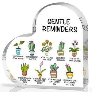 Gentle Reminders Decor, Positive Affirmations Desktop Art Decorations for Home Therapy Office School Counselling Office Mental Health Awareness Gifts Gentle Reminders Decor, Positive Affirmations Desktop Art Decorations for Home Therapy Office School Counselling Office Mental Health Awareness Gifts