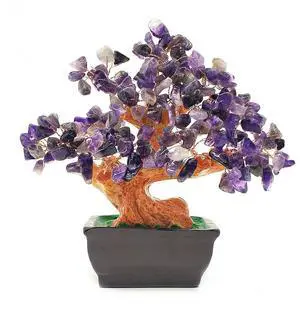 Feng Shui Quartz Crystal Money Tree Bonsai Style Decoration for Luck and Wealth (Purple) Feng Shui Quartz Crystal Money Tree Bonsai Style Decoration for Luck and Wealth (Purple)