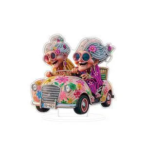DIY 5D Tabletop Diamond Art Painting KitDouble Sided Desktop Ornament Special Shaped Rhinestone Desk Placement OrnamentHome Stand Up Gem Painting Craft Kit (Driving Grandma) DIY 5D Tabletop Diamond Art Painting KitDouble Sided Desktop Ornament Special Shaped Rhinestone Desk Placement OrnamentHome Stand Up Gem Painting Craft Kit (Driving Grandma)