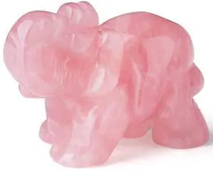 2" Rose Quartz Elephant Decor Healing Crystal Pink Cute Natural Hand-Carved Polished Figurines Statue Gemstone Energy Hippie Home Room Office Desk Decoration Valentine's Day Gifts for Women 2" Rose Quartz Elephant Decor Healing Crystal Pink Cute Natural Hand-Carved Polished Figurines Statue Gemstone Energy Hippie Home Room Office Desk Decoration Valentine's Day Gifts for Women