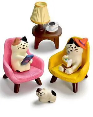 Miniature Cat Figurines Set 6-Piece Resin Desk Decor with Sofa & Lamp,Cat Statues for Office Shelf Home, Gift for Cat Lovers (CAT) Miniature Cat Figurines Set 6-Piece Resin Desk Decor with Sofa & Lamp,Cat Statues for Office Shelf Home, Gift for Cat Lovers (CAT)