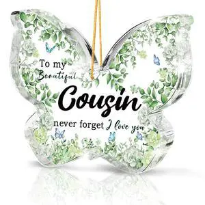 Long Distance Friendship Gifts for Cousins, Green Butterfly Acrylic Hanging Ornaments, Christmas and Thanksgiving Commemorative Decorations for Cousins, Graduation and Birthday Gifts, 3.1 x 2.1 inches Long Distance Friendship Gifts for Cousins, Green Butterfly Acrylic Hanging Ornaments, Christmas and Thanksgiving Commemorative Decorations for Cousins, Graduation and Birthday Gifts, 3.1 x 2.1 inches