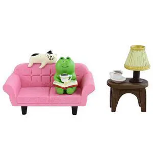 Cute Mini Frog Figurine with Small Sofa and Lamp Table Resin Figure for Office Home Decor for Frog Lovers (Pink Sofa) Cute Mini Frog Figurine with Small Sofa and Lamp Table Resin Figure for Office Home Decor for Frog Lovers (Pink Sofa)