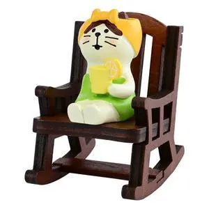 Cute Mini Cat Figurine with Rocking Chair - Resin Collectible Desk Decor, 1.5" Tiny Cat Statue for Home & Office - Gift for Cat Lovers Cute Mini Cat Figurine with Rocking Chair - Resin Collectible Desk Decor, 1.5" Tiny Cat Statue for Home & Office - Gift for Cat Lovers