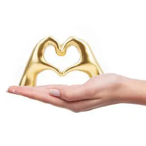Small Heart Hands Sculpture Decor for Living Room Bedroom Bookshelf Coffe Table and Office Display, Love Finger Statue Modern Aesthetic Home Decor, Unique Gift for Wedding Christmas Birthday (Gold) Small Heart Hands Sculpture Decor for Living Room Bedroom Bookshelf Coffe Table and Office Display, Love Finger Statue Modern Aesthetic Home Decor, Unique Gift for Wedding Christmas Birthday (Gold)