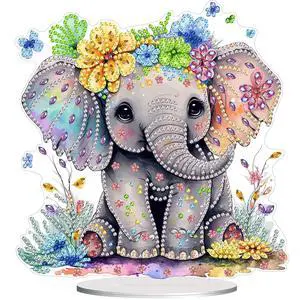 Diamond Painting Kits for Adults Beginners, 5D Full Drill Elephant Crystal Art Desktop Ornament, DIY Single Sided Home Office Desk Decor, Creative Craft Gift Set with Tools Diamond Painting Kits for Adults Beginners, 5D Full Drill Elephant Crystal Art Desktop Ornament, DIY Single Sided Home Office Desk Decor, Creative Craft Gift Set with Tools