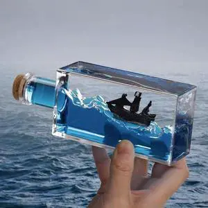 Unsinkable Black Pearl Pirate Ship in a Bottle - Ghost Ship in Ocean Wave Desk Decor for Home Office Decors, Unique Birthday Gifts for Men & Pirate Lovers, Liquid Motion Art Desktop Ornament (Black-e) Unsinkable Black Pearl Pirate Ship in a Bottle - Ghost Ship in Ocean Wave Desk Decor for Home Office Decors, Unique Birthday Gifts for Men & Pirate Lovers, Liquid Motion Art Desktop Ornament (Black-e)
