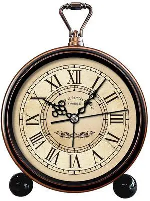 Vintage Analog Alarm Clock, 4.3" Silent Non-Ticking Quartz Desk Clock with Roman Numerals, Battery Operated Table Clock for Bedroom, Living Room, Office, or Gift (White) Vintage Analog Alarm Clock, 4.3" Silent Non-Ticking Quartz Desk Clock with Roman Numerals, Battery Operated Table Clock for Bedroom, Living Room, Office, or Gift (White)