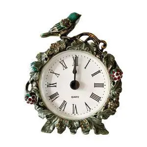 Decorative Mini Table Clock, Vintage Metal Silent Analog Quartz Battery Operated Table Top Clock for Living Room Decor Shelf Decorative Mini Table Clock, Vintage Metal Silent Analog Quartz Battery Operated Table Top Clock for Living Room Decor Shelf