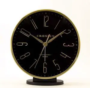 Crosley Modern Art Deco Alarm Clock for Office, Bedroom, or Desk Analog Non-Ticking Clock with Easy-to-Read Dial, Gold Metal Frame & Black Face (6-Inch) Crosley Modern Art Deco Alarm Clock for Office, Bedroom, or Desk Analog Non-Ticking Clock with Easy-to-Read Dial, Gold Metal Frame & Black Face (6-Inch)