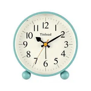4.5" Vintage Retro Analog Alarm Clock, Super Silent Non Ticking Small Clock with Manual Light, Snooze, Battery Operated, for Living Room, Bedroom, Bedside, Desk(Green) 4.5" Vintage Retro Analog Alarm Clock, Super Silent Non Ticking Small Clock with Manual Light, Snooze, Battery Operated, for Living Room, Bedroom, Bedside, Desk(Green)