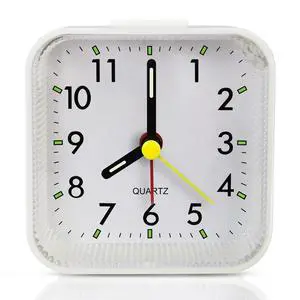 Small White Kids Desk Battery Alarm Clock, Analog Travel Clock, Quieter Bedside Clocks for Bedrooms Bathroom Living Room Kitchen Shelf Small White Kids Desk Battery Alarm Clock, Analog Travel Clock, Quieter Bedside Clocks for Bedrooms Bathroom Living Room Kitchen Shelf