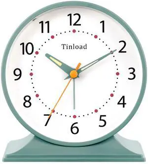 4.5" Antique Retro Analog Alarm Clock, Small Silent Bedside Desk Clock with Manual Light, Battery Operated, Snooze, for Living Room, Bedroom, Bedside, Desk(Green) 4.5" Antique Retro Analog Alarm Clock, Small Silent Bedside Desk Clock with Manual Light, Battery Operated, Snooze, for Living Room, Bedroom, Bedside, Desk(Green)