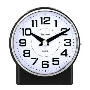 4.3" No Ticking Analog Alarm Clock,Silent Readable for Seniors,Easy to Set,Gradual Rise Alarm,Big Numbers,On/Off Switch on Side,Gentle Wake,Snooze,Lighted on Demand,Battery Operated,Black 4.3" No Ticking Analog Alarm Clock,Silent Readable for Seniors,Easy to Set,Gradual Rise Alarm,Big Numbers,On/Off Switch on Side,Gentle Wake,Snooze,Lighted on Demand,Battery Operated,Black