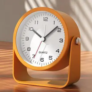 3.5 Inch Small Analog Alarm Clocks,Battery Operated Desk Clock,Cute Table Clock with LightAdjustable Angle for Travel,Bedside,Bedroom,Kids,Living Room Decor(Orange) 3.5 Inch Small Analog Alarm Clocks,Battery Operated Desk Clock,Cute Table Clock with LightAdjustable Angle for Travel,Bedside,Bedroom,Kids,Living Room Decor(Orange)