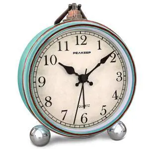 4" Small Battery Operated Antique Retro Analog Alarm Clock for Room Decor, Silent Elegant Bedside Desk Table Gift Clock 4" Small Battery Operated Antique Retro Analog Alarm Clock for Room Decor, Silent Elegant Bedside Desk Table Gift Clock