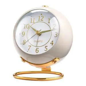 Analog Alarm Clocks,Retro Backlight Cute Simple Design Small Desk Clock with Night Light,Silent Non-Ticking,Battery Powered,for Decor,Bedrooms,Travel,Kitchen,Bedside Desktop.(White) Analog Alarm Clocks,Retro Backlight Cute Simple Design Small Desk Clock with Night Light,Silent Non-Ticking,Battery Powered,for Decor,Bedrooms,Travel,Kitchen,Bedside Desktop.(White)