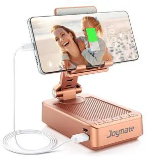Gifts for Women Girls, Bluetooth Speaker Phone Stand with Charging Function 360° Rotable Adjustable Cell Phone Holder with HD Surround Sound for Desk Fits All Phones,Tablet (Rose Gold) Gifts for Women Girls, Bluetooth Speaker Phone Stand with Charging Function 360° Rotable Adjustable Cell Phone Holder with HD Surround Sound for Desk Fits All Phones,Tablet (Rose Gold)