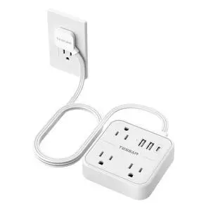 Ultra Thin Flat Extension Cord 5 FT, White Ultra Thin Flat Extension Cord 5 FT, White